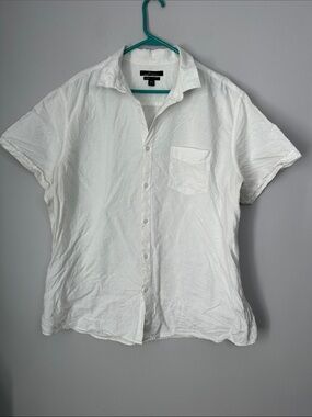 Marc Anthony luxury Slim fit White Short-Sleeve Button-Down Shirt size XXL